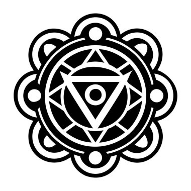 siyah beyaz dövme stili mandala..