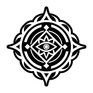 Mandala ikonu. Siyah ve beyaz mandala. vektör grafik tasarımı. 10 saniye.