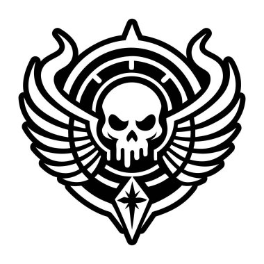 Kanatları ve çapraz kemikleri olan kafatası