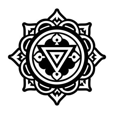 Kelt haçı sembolünün siyah beyaz dövmesi.