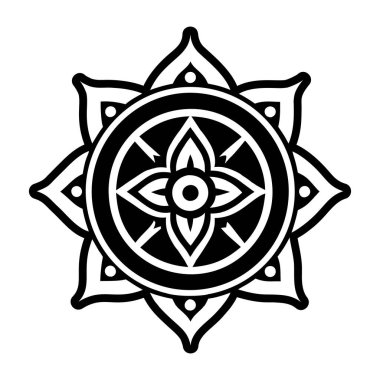 Bir yıldızlı izole mandala. vektör illüstrasyonu