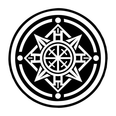 Dövme ya da boyama kitabı için siyah beyaz mandala