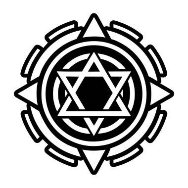 David Star simgesiyle yıldız, satır biçimi