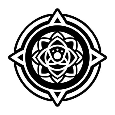 Mandala vektör tasarımı. siyah ve beyaz