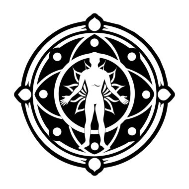 Yıldızlı insan vücudunun vektör çizimi