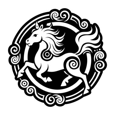 bir at ile vektör resmi