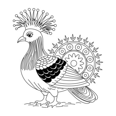 El çizimi horoz, karalama vektör çizimi izole.