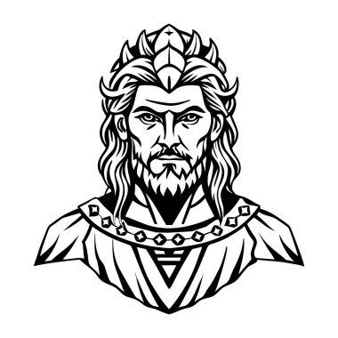 Tanrı 'nın kralı, kalkanı, vektörü, illüstrasyonu olan Tanrı.