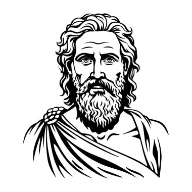 Antik Yunan Tanrısı İsa 'nın vektör çizimi. vektör illüstrasyonu