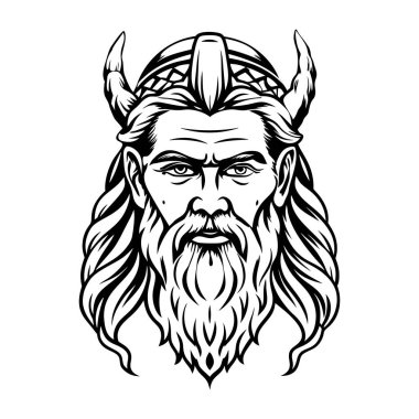Viking kafalı bir Viking 'in vektör çizimi.