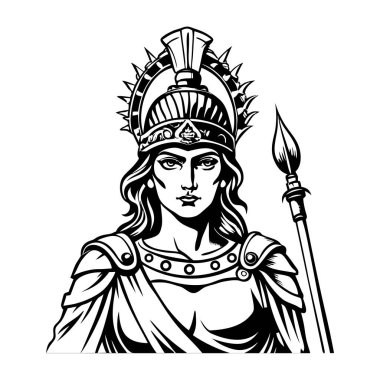 Antik Bakire Meryem heykeli. vektör illüstrasyonu.