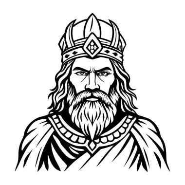 Vektör çizimi. Bir adamın kralı..