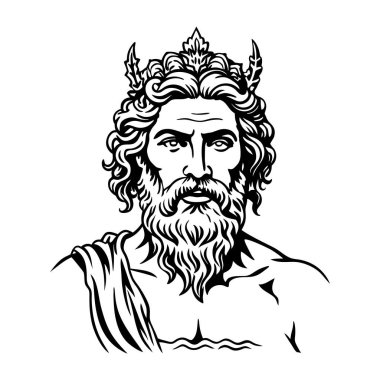 Beyaz arka planda Tanrı 'nın tanrısının vektör çizimi