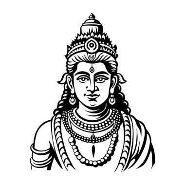 Hindu tanrıçası Shiva 'nın vektör çizimi.