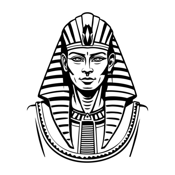 egyptian god god. egyptian statue of king. vector illustration
