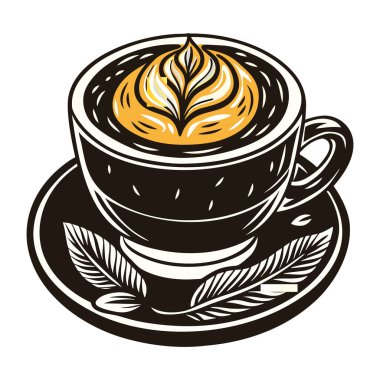 Latte fincanının klasik bir simgesi.