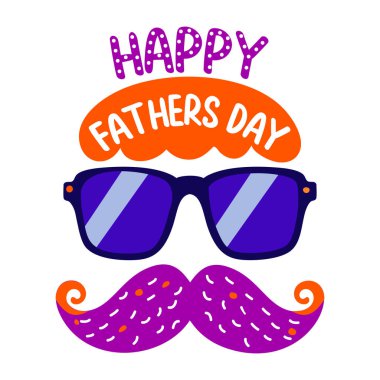 Mutlu babalar günü yazılı hippi aksesuarı, düz çıkartma.