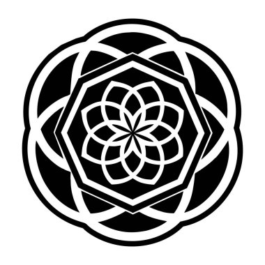 Kabartma biçiminde kutsal geometri simgesi