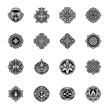 Siyah vektör süslemeleri kümesi