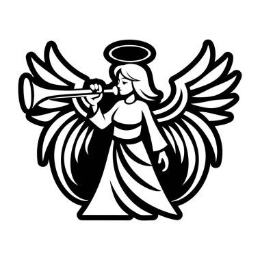 Trompetli ve kanatlı melek