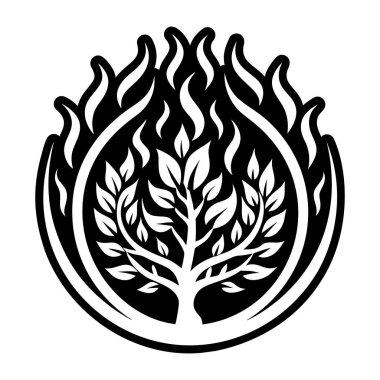 Çalı simgesini kabartma biçiminde yakar