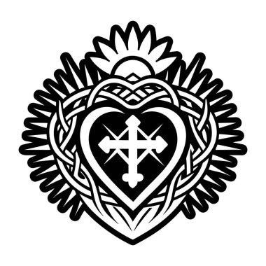 Kabartma şeklinde kutsal kalp simgesi