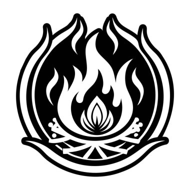 Kabartma biçiminde Vedic ateş simgesi