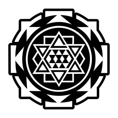 Yantra sembolünün doldurulmuş bir biçim simgesi