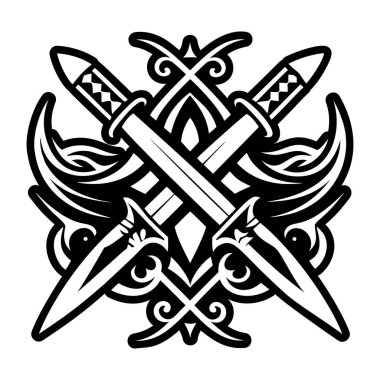 Çapraz bıçakların katı biçim simgesi