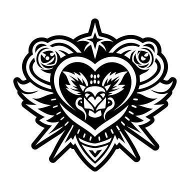 Dolu stil olarak tasarlanmış eski dövme simgesi