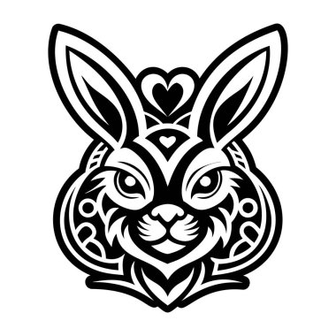 Katı bir tavşan dövmesi simgesi.