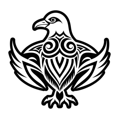 Kabartma biçiminde kuş dövmesi simgesi