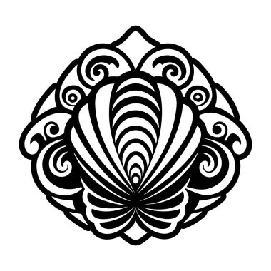 Deniz kabuğu dövme simgesi glifli