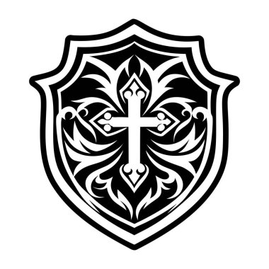 Çapraz kalkan sembolünün katı biçim simgesi