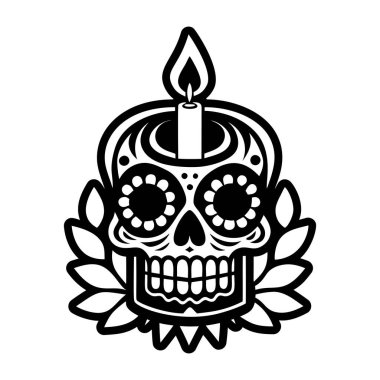 Kafatası mum simgesi katı biçimde