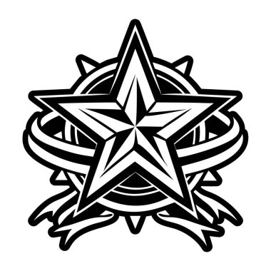 Yıldız kurdele sembolünün katı biçim simgesi