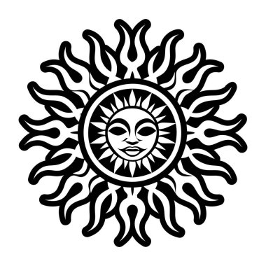 Kabartma biçiminde güneş dövmesi simgesi