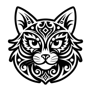 Kabartma biçiminde geleneksel kedi simgesi