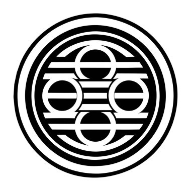 Yığılmış dairelerin sembol simgesi kabartma biçiminde