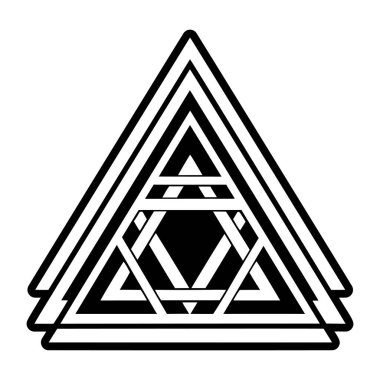 Yığılmış üçgen sembol simgesi tam biçiminde