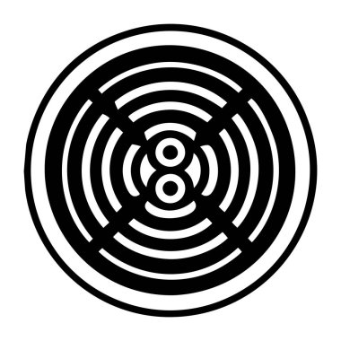 Kabartma biçiminde eş merkezli şekil simgesi