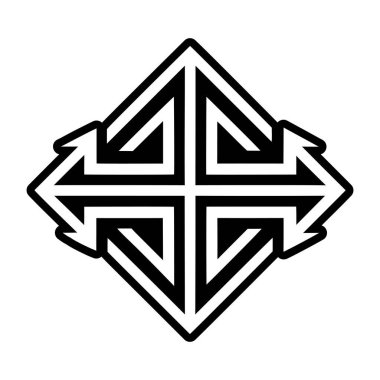 Paralel oklar sembolünün doldurulmuş bir biçim simgesi