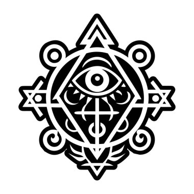 Kutsal geometri, vektör, kutsal bir sembolün çizimi