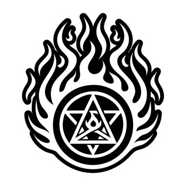 Sihirli simgeyi kabartma biçiminde ateşle