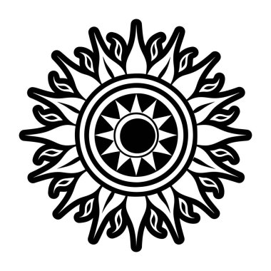 Kabartma biçiminde güneş ışığı simgesi