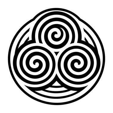 Dolu biçimdeki üçlü spiral sembol simgesi