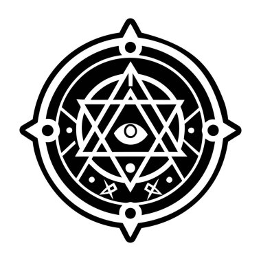 Pentagram ve pentagram ile mistik göz