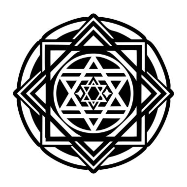 Kabartma biçiminde ilahi geometri simgesi