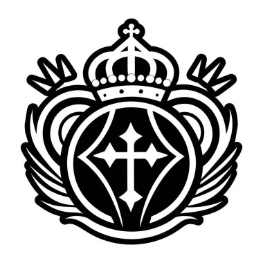 İlahi taç simgesi kabartma stilinde.