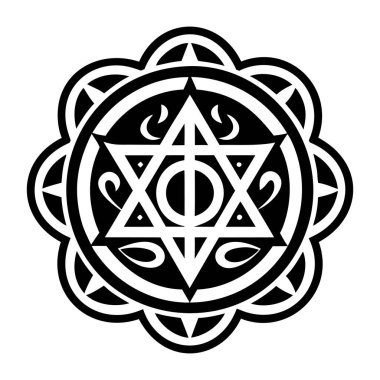 Kabartma biçiminde mistik betik simgesi simgesi